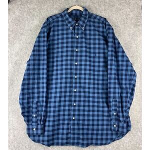 Ralph Lauren Performance Flannel Shirt Mens 2XLT Blue Check Button Down